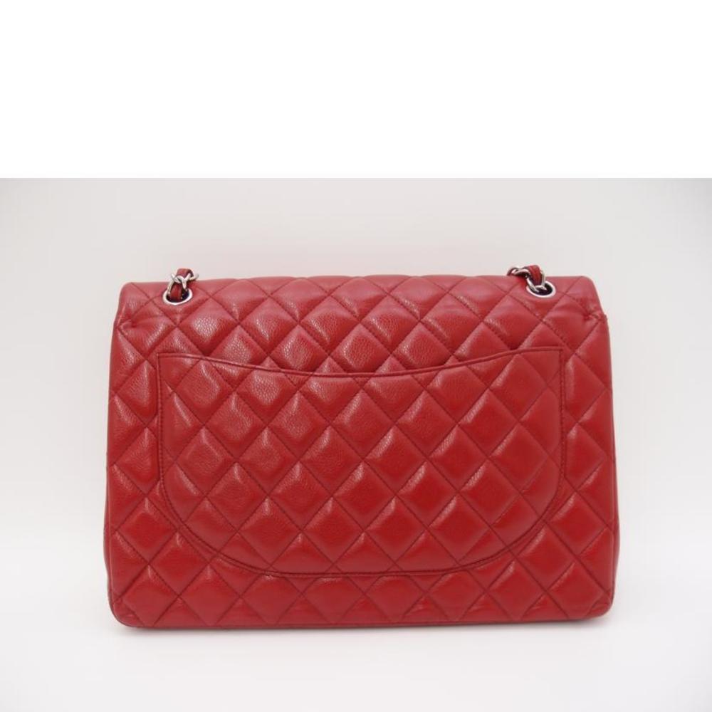 Chanel Caviar Bag Big Matelasse Flap Red W Shoulder Chain